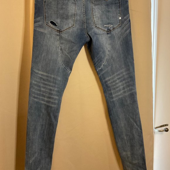 David Kollar Original Light Blue Distressed Skinny-fit jeans Button-fly closure - Picture 3 of 5